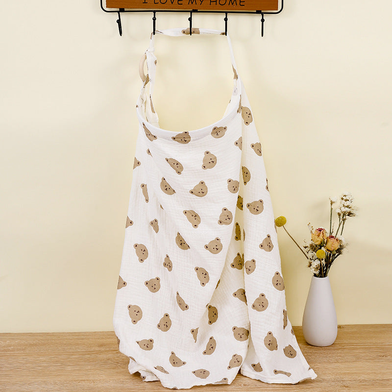 Double Layer Pure Cotton Baby Cover Blanket Breastfeed Outwear Towel Anti-exposure Shawl
