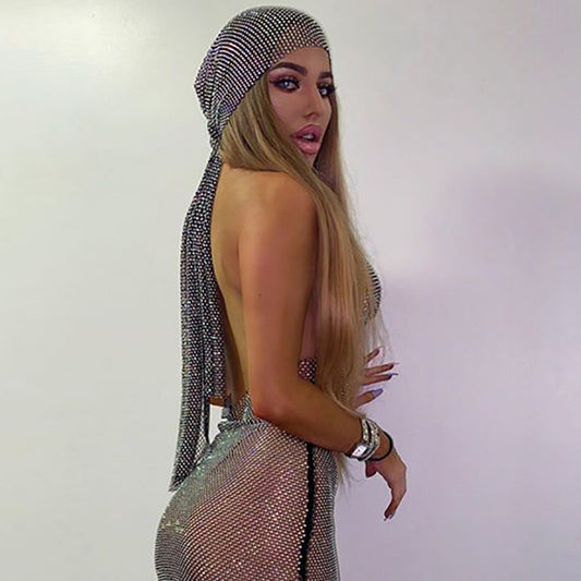 Women's Stretch Rhinestone Hairband Bandana Hat