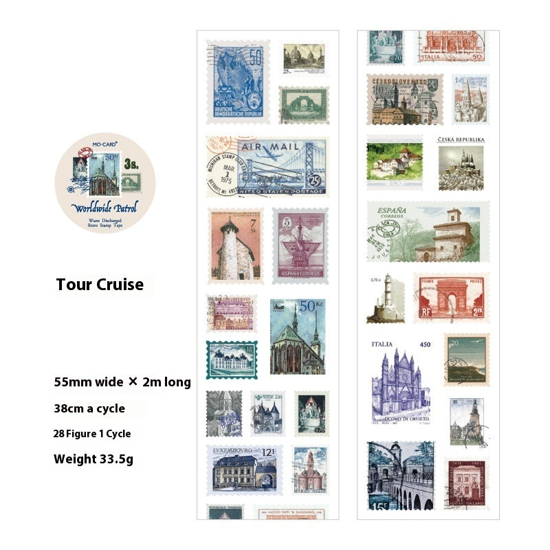 Retro Diy Journal Decoration Coated Paper Stamp