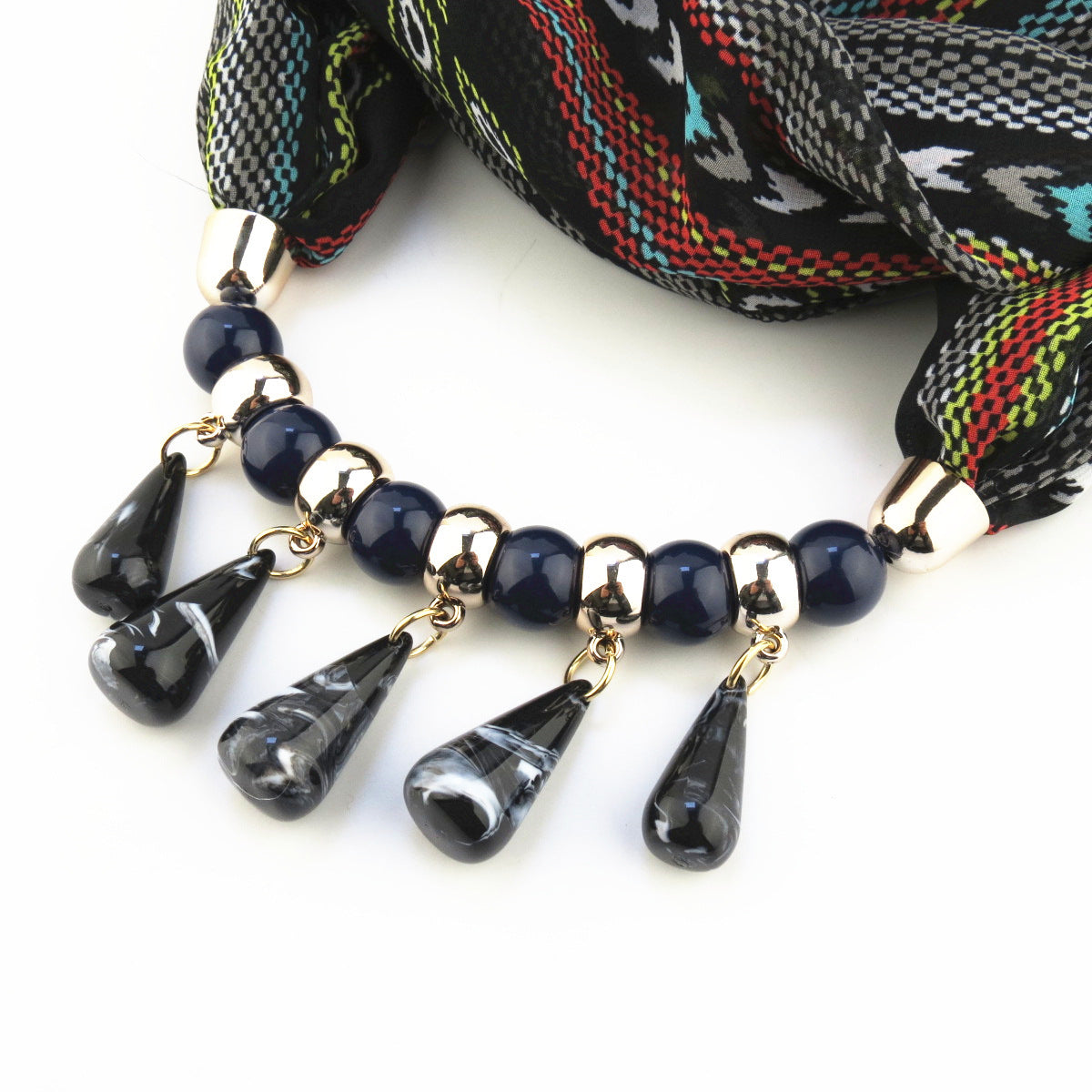 Acrylic Water Drop Beads Necklace Pendant Women's Jewelry Scarf