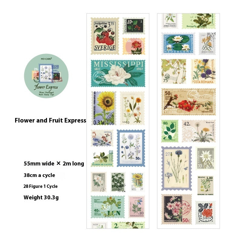 Retro Diy Journal Decoration Coated Paper Stamp