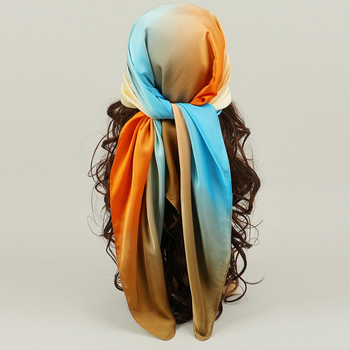 Gradient Color Artificial Silk Square Scarf 90cm Fashion All-match Scarf