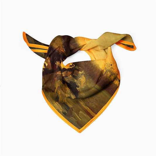 Women's Twill Tie Wrap Silk Scarf Small Square