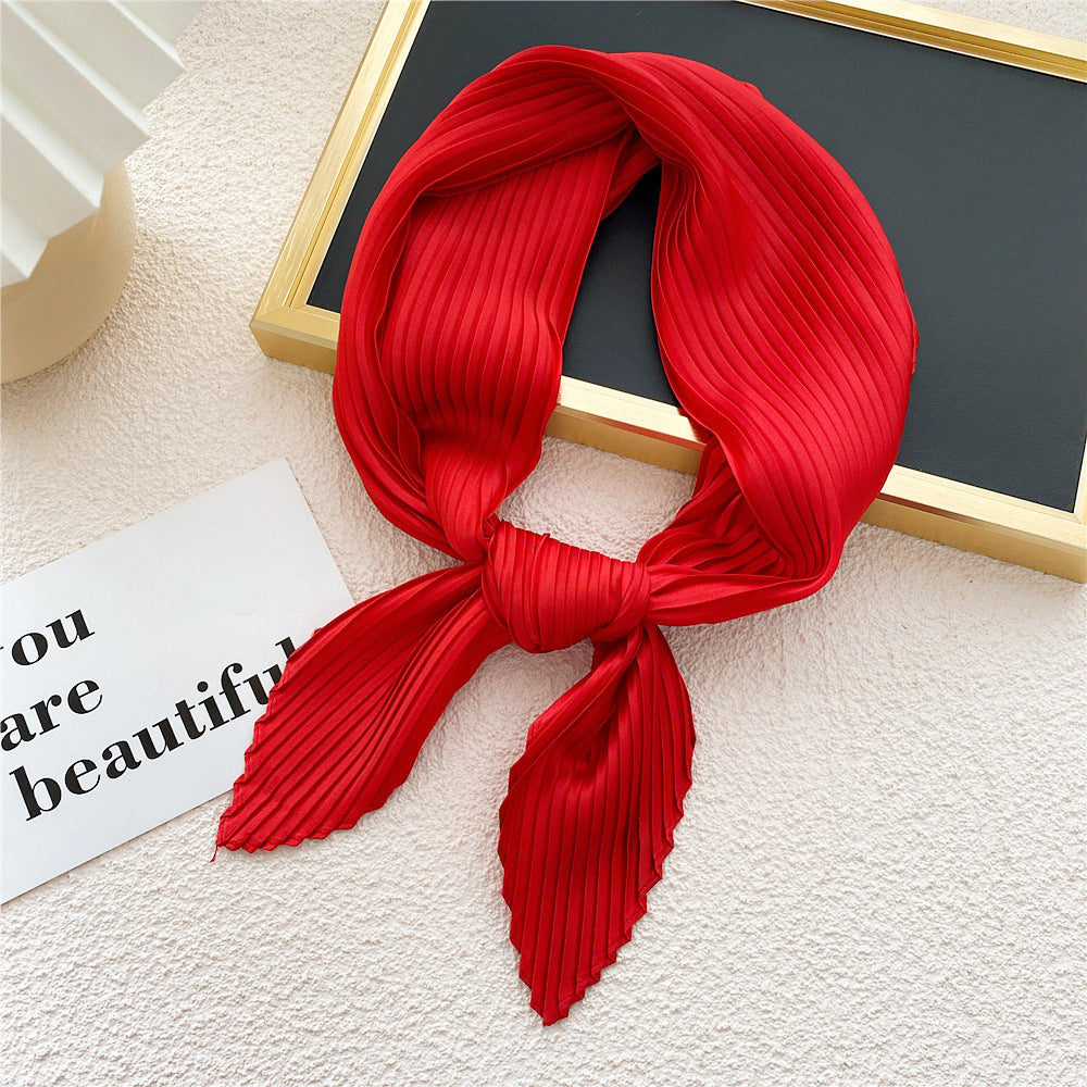 Women's Fashion Solid Color Pleated Scarf