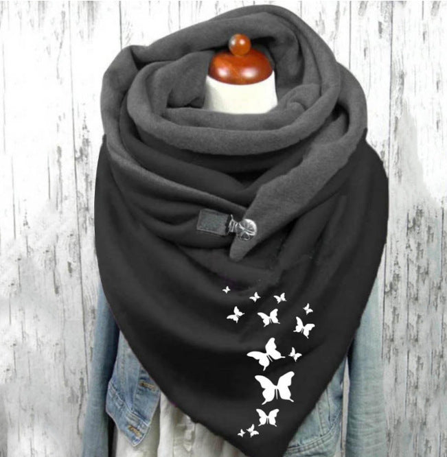 Women's Warm Cashmere Christmas Print Scarf