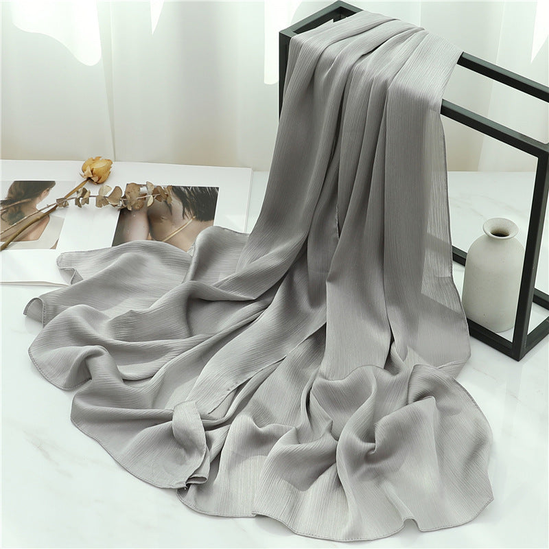 Solid Color Silk Scarf Basic All-matching