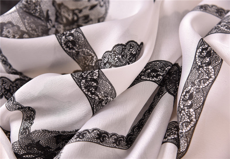 Women's Thick Fashion Lace Scarf Sunscreen Silk