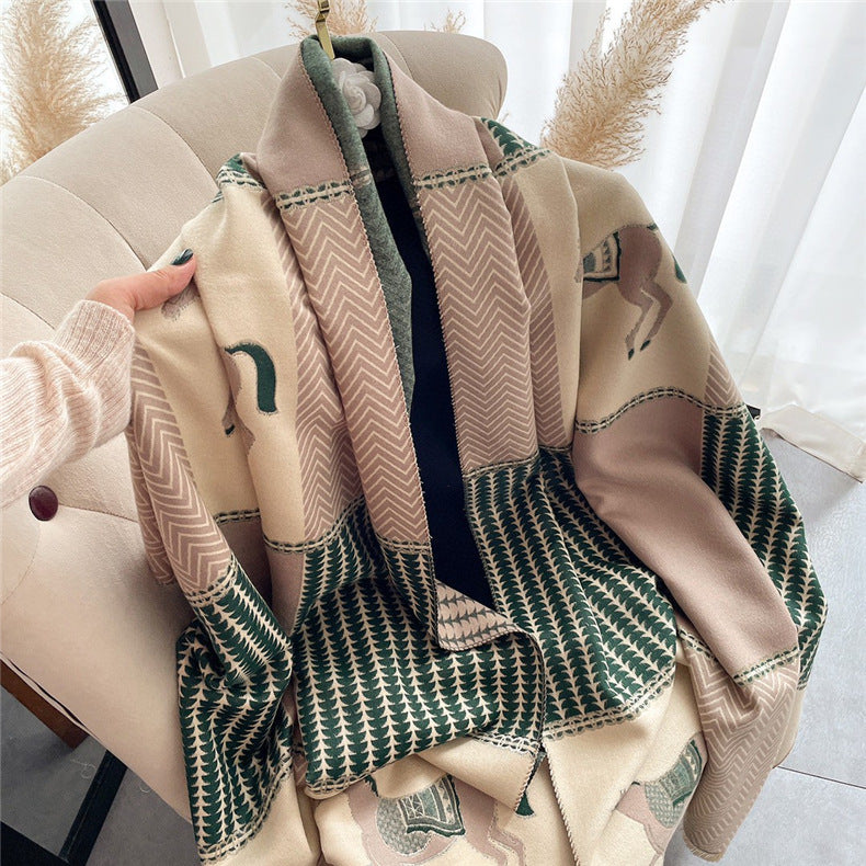 Thickened Warm Double-sided Cashmere Scarf