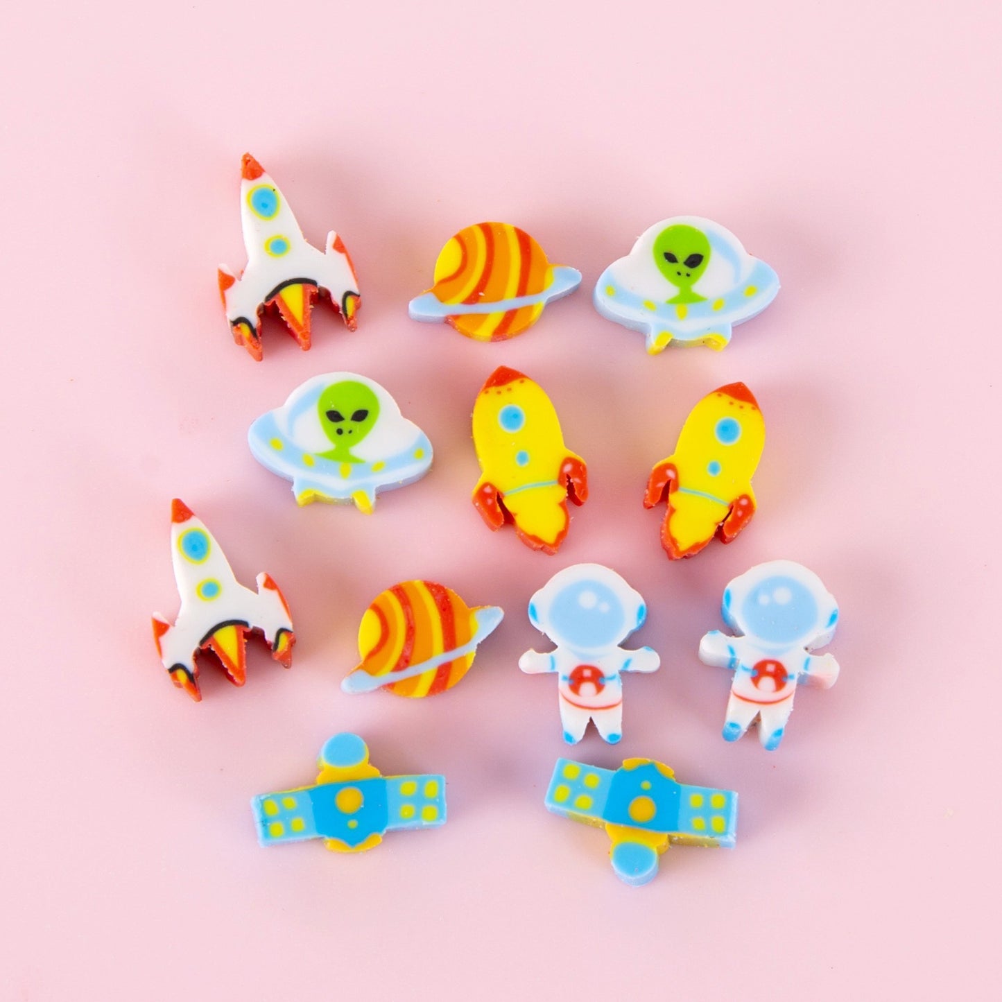 50 PCs Pearlescent Film Bags Cartoon Fruit Mini Eraser