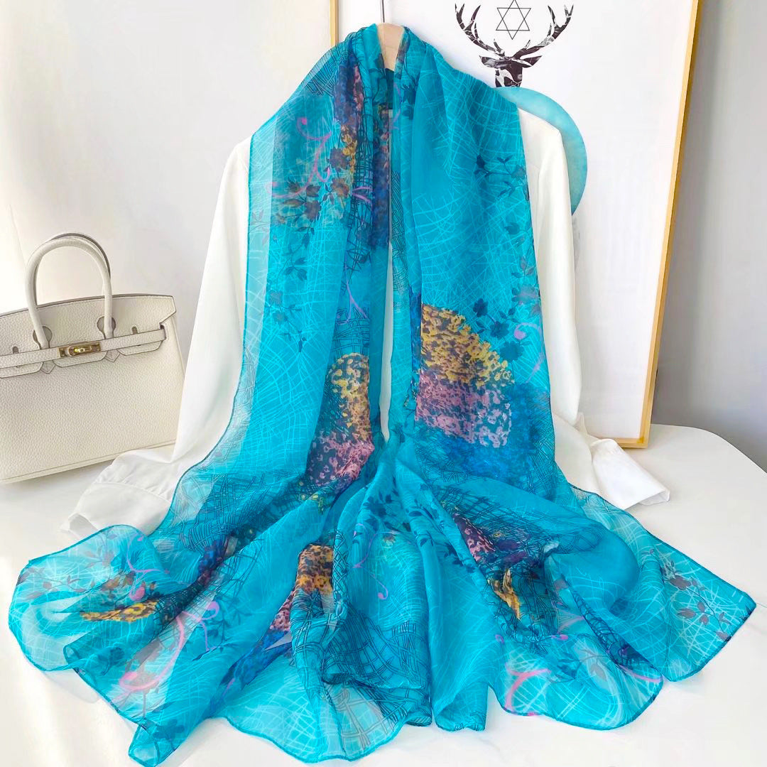 Yourou China Rose Printed Scarf