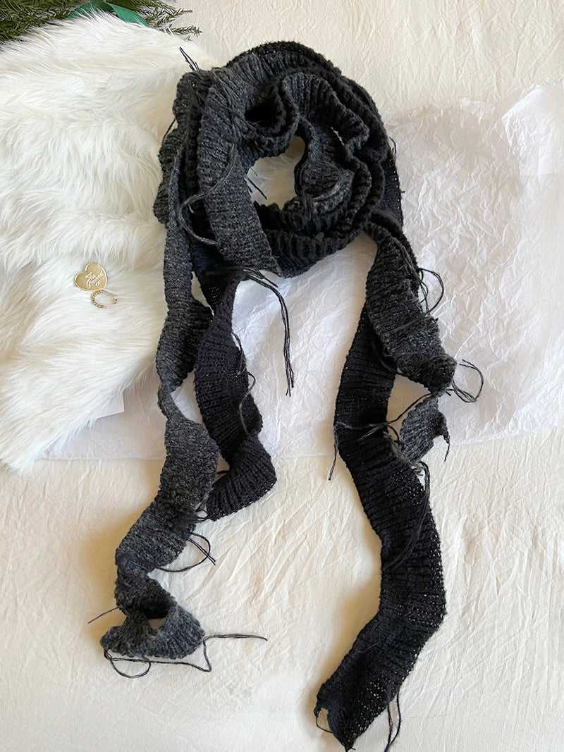 Irregular Tassel Woven Fine Scarf