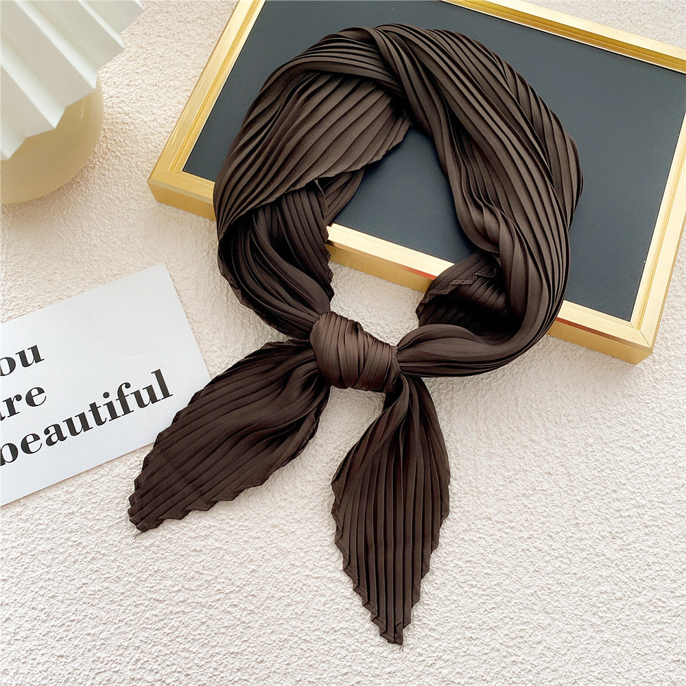 Women's Fashion Solid Color Pleated Scarf