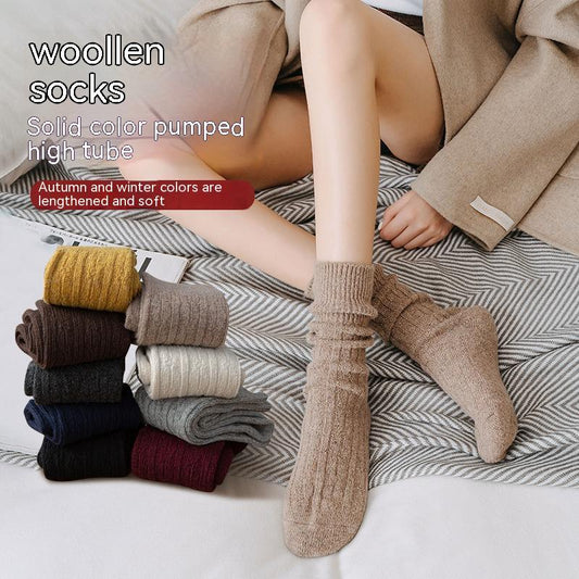 Women's Thickened Keep Warm Pure Color Retro Stockings
