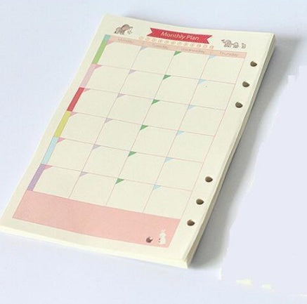 A5 A6 Colored Diary Binder Filler Paper