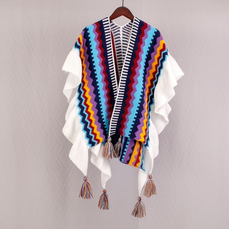 Ethnic Style Travel Cloak Scarf Dual-use