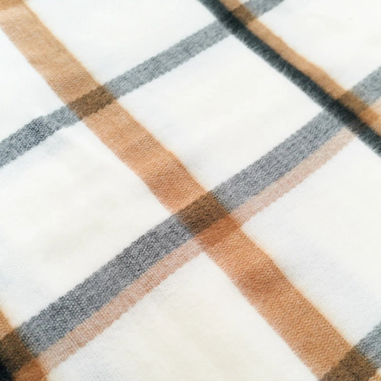 Large Square Plaid Cashmere Shawl