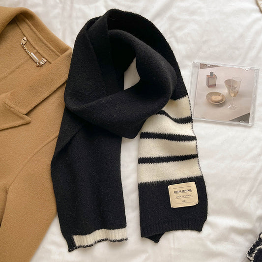 Women's Warm Knitting Wool Thickened Simple Windproof Scarf