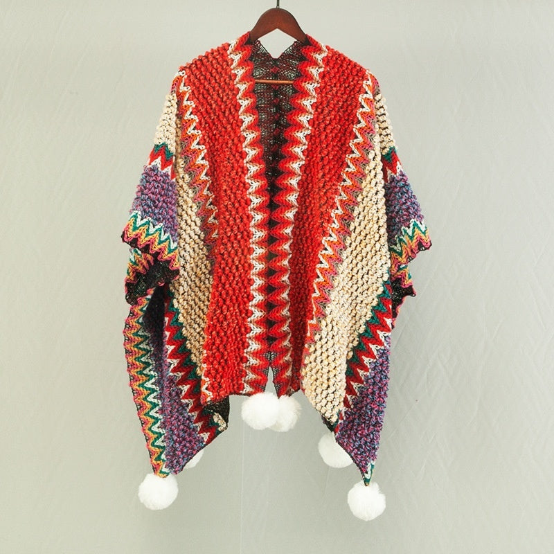 Ethnic Style Travel Cloak Scarf Dual-use