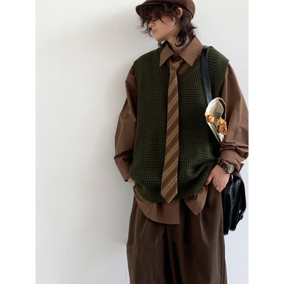 Japanese-style Retro All-match Khaki Stripe Tie College Style