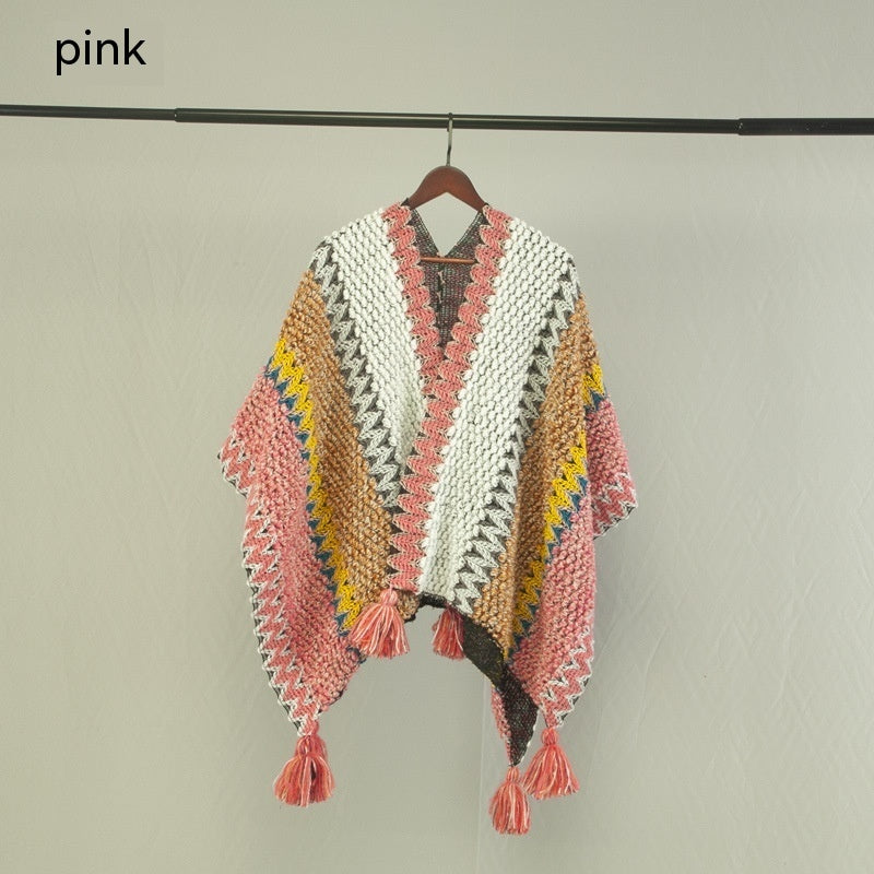 Ethnic Style Travel Cloak Scarf Dual-use