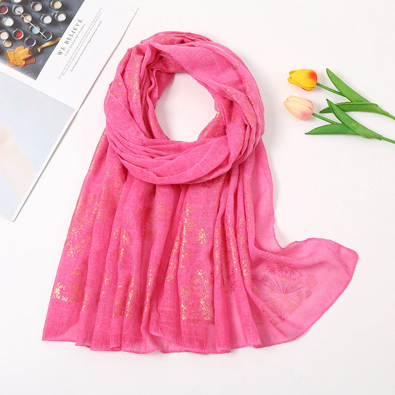 Vintage Bronzing Small Flower Cotton Scarf