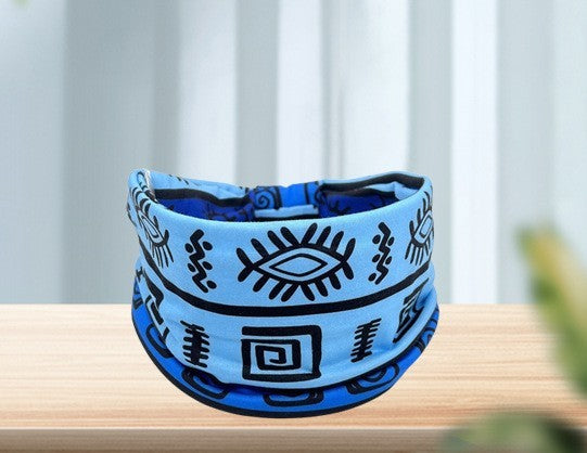 Headscarf African Print Hair Band Elastic Women Sports Yoga Hair Band Wide Brim