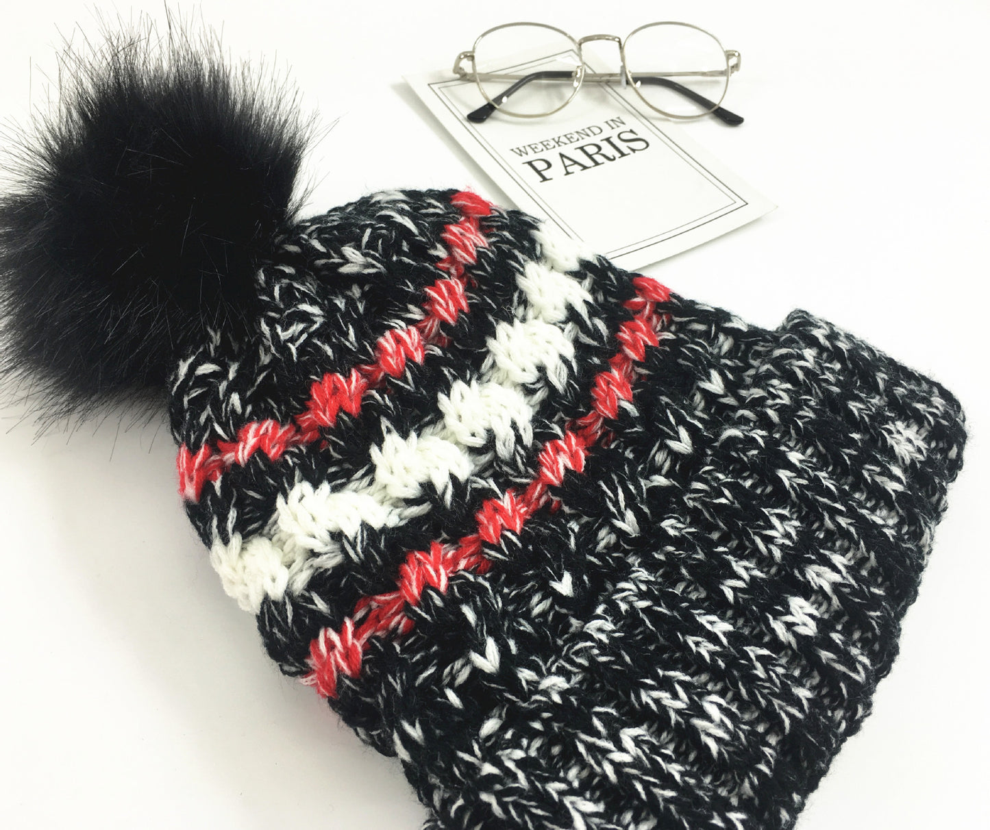 Color-mixing Warm Knitted Scarf Hat Glove Set