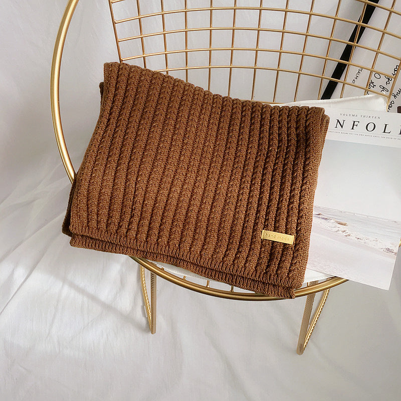 Women's Fashionable All-matching Thickened Warm Wool Knitted Scarf