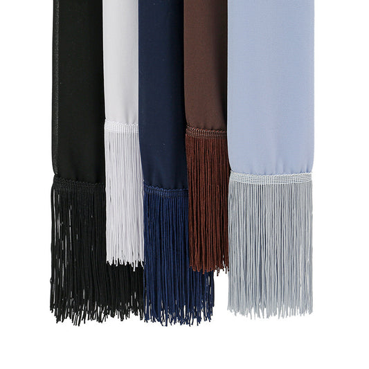 Pearl Chiffon Bubble Towel Long Fringe Decorative Scarf