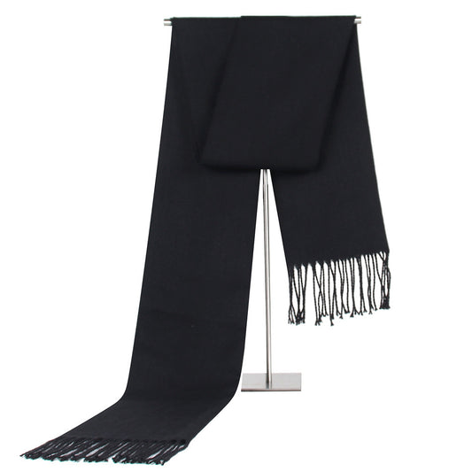 Solid Color Men's Scarf Faux Cashmere Tassel