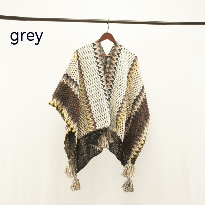 Ethnic Style Travel Cloak Scarf Dual-use