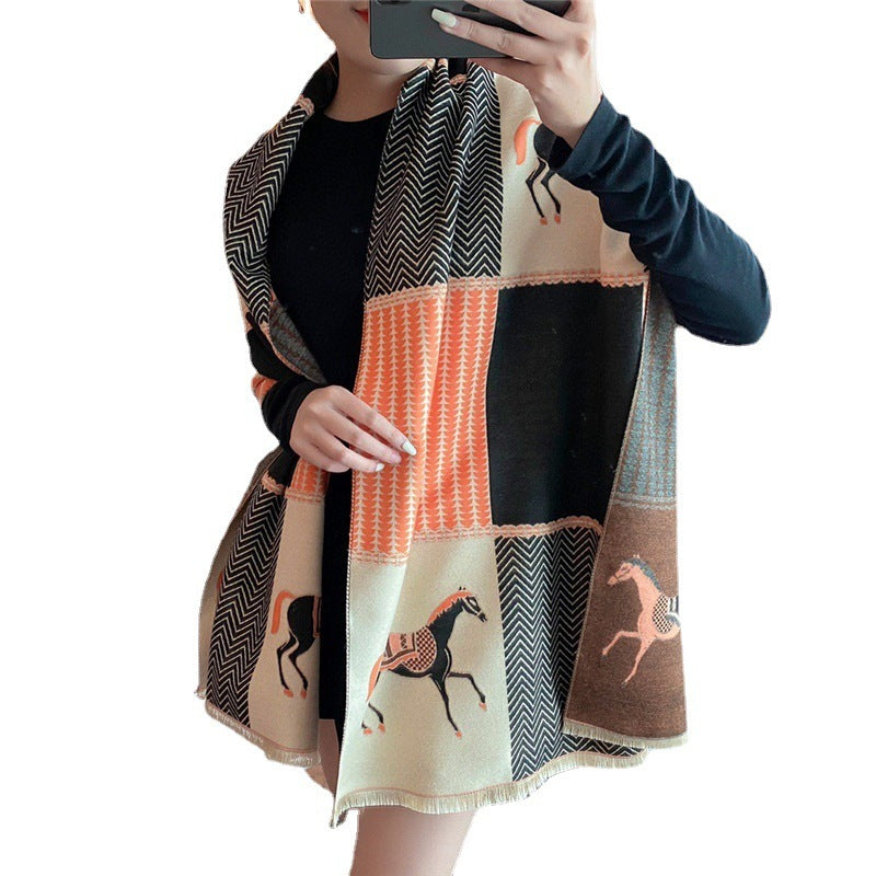 Thickened Warm Double-sided Cashmere Scarf
