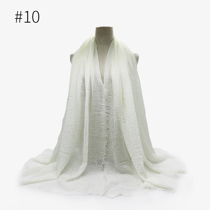 Monochrome Split Wrinkle Scarf Women's Toe Cap Shawl