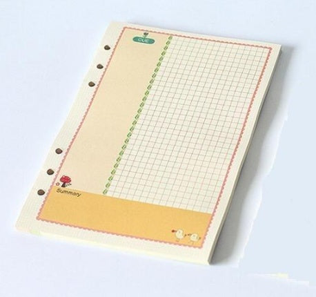 A5 A6 Colored Diary Binder Filler Paper