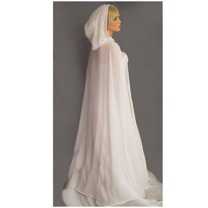 Chiffon Translucent Cape Hooded Shawl Girl