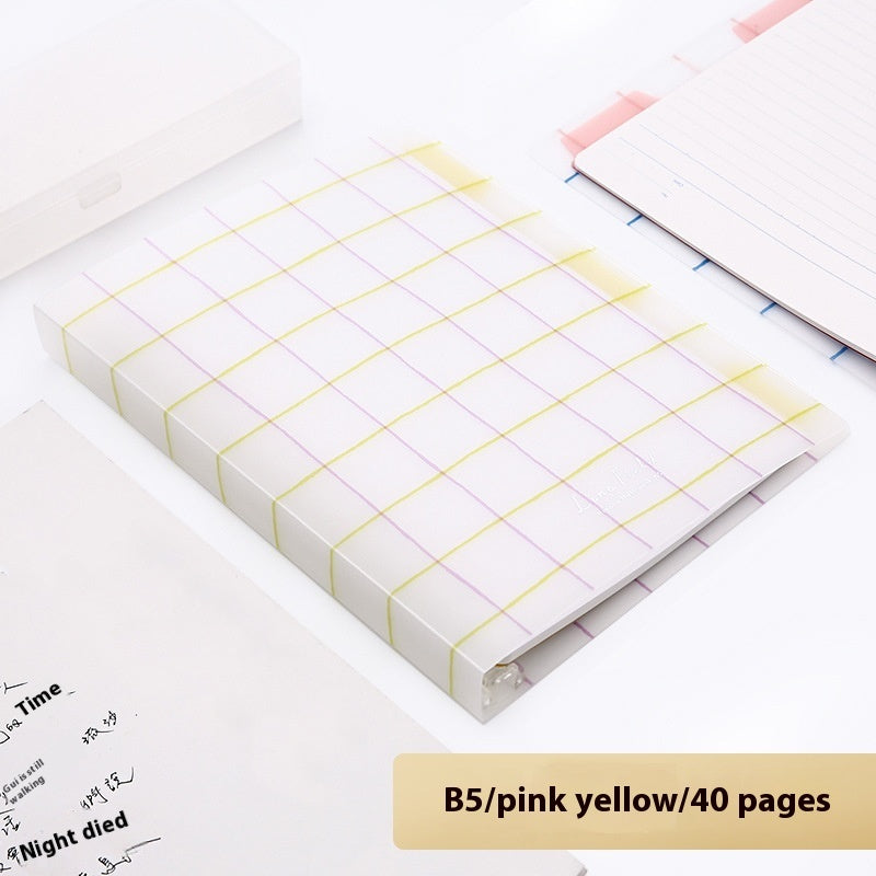 Loose Spiral Notebook Shell Pastel Cookie Soft Light Refill B5 Plaid Impression A5
