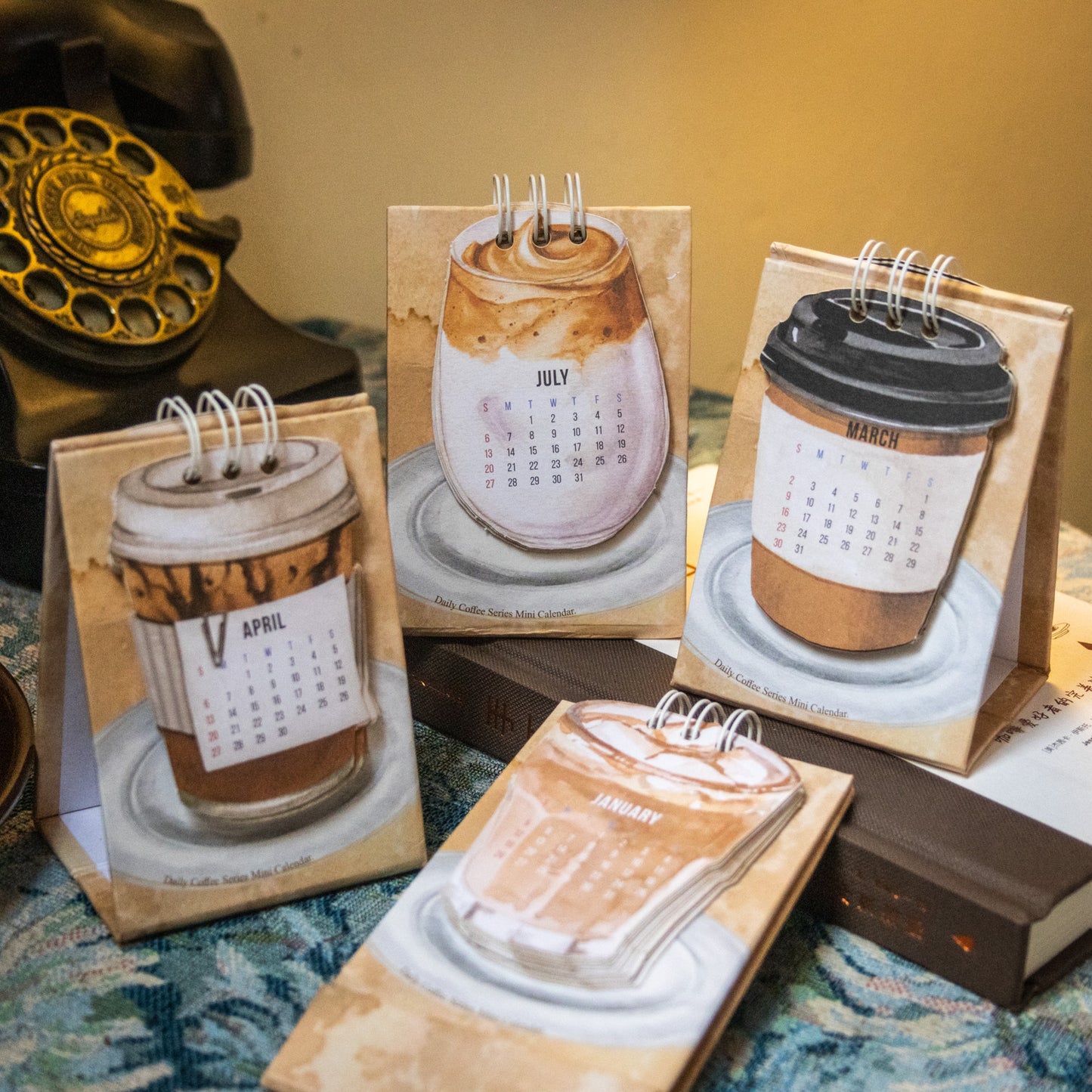 Coffee Coffee Mini Small Desk Calendar Per Day