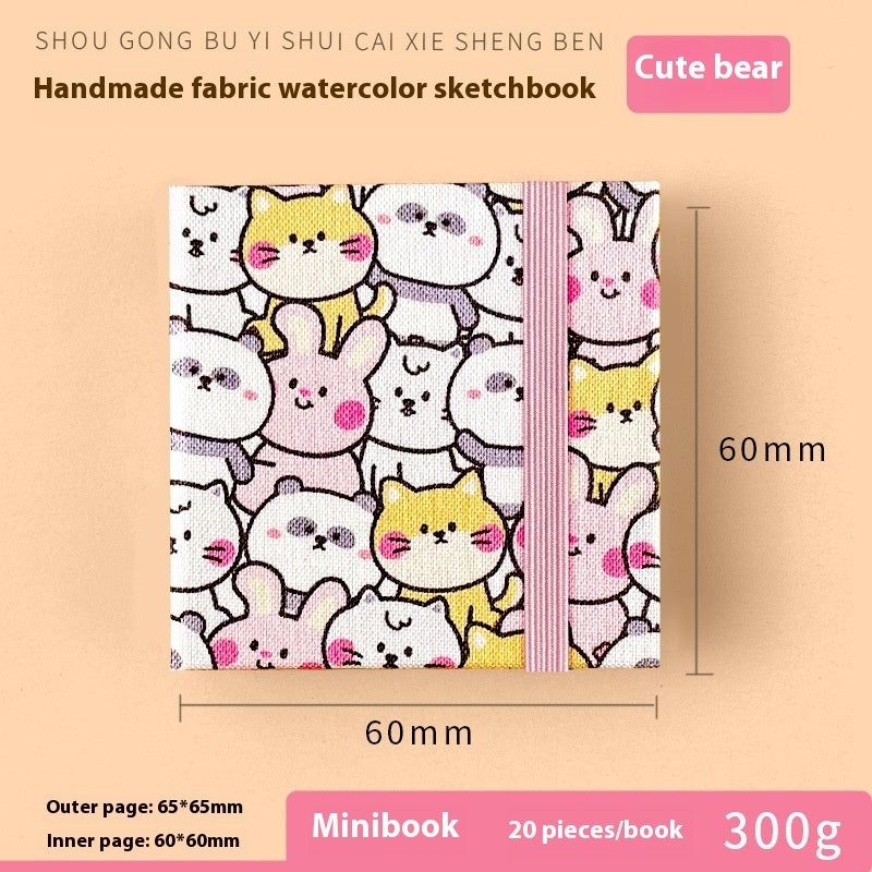 Feiluniao Watercolor Notebook Fabric Handmade Mini Portable Portable Character Sketch Hand Painted Graffiti Drawing Book