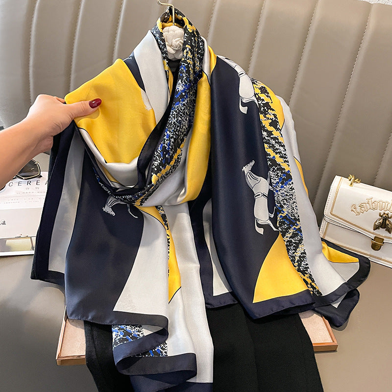 Winter Warm Vintage Print Chain Scarf Female