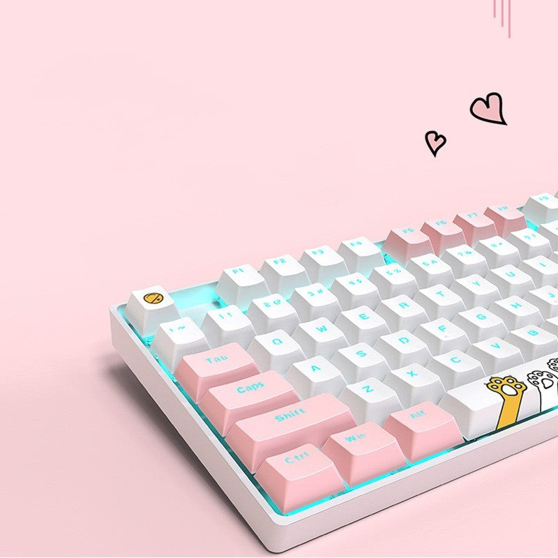 87 Key Rgb Light Effect Green Axis Portable Mechanical Keyboard