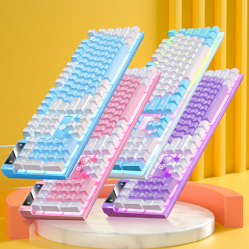 K500 Game Wired Color Matching Luminous Machinery Touch Desktop Computer Keyboard