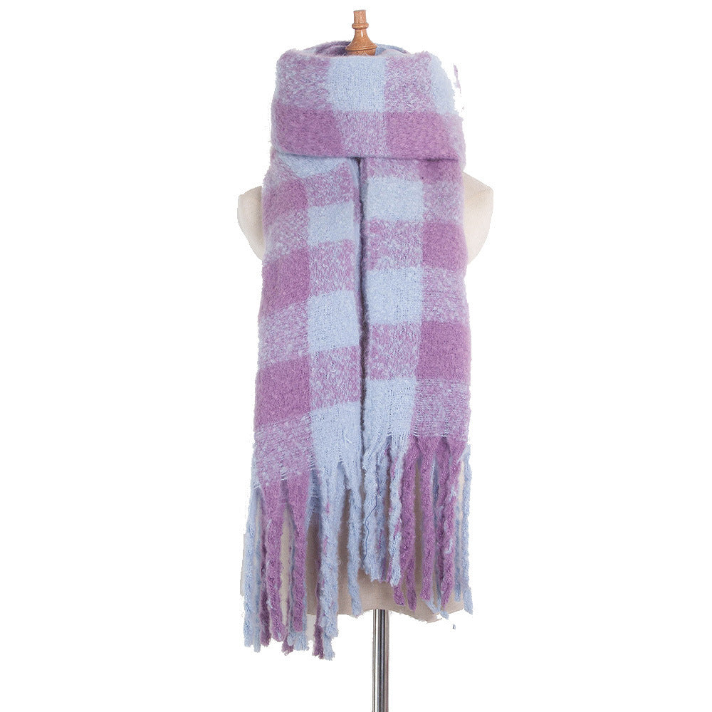 Women's Striped Thick Thick Tassel Scarf