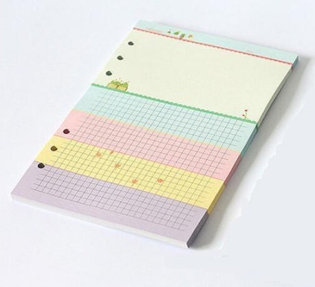A5 A6 Colored Diary Binder Filler Paper