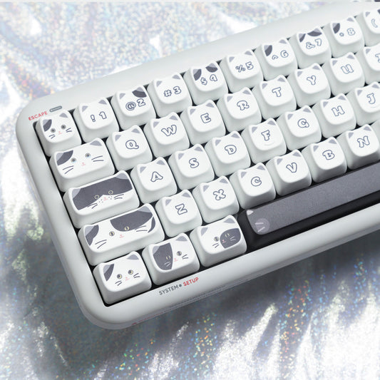 Black And White Kitten Full Set Sublimation Key Cap