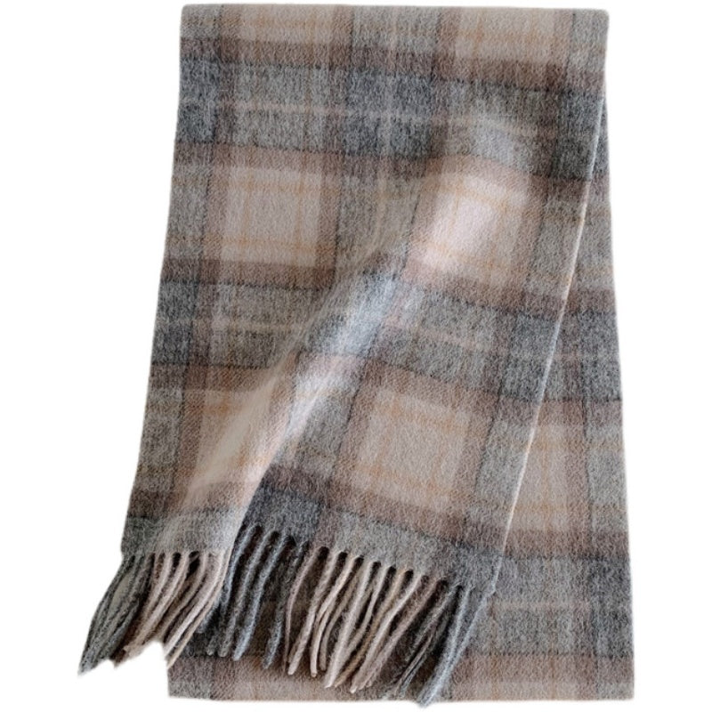 Women's Versatile Fashion Wool Plaid Scarf