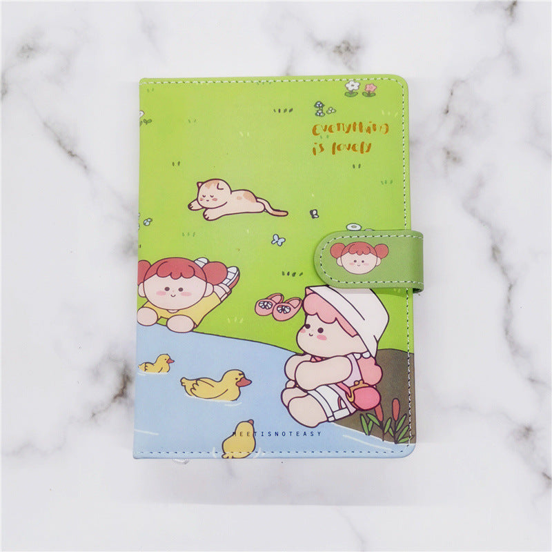 Cute Hand Ledger A5PU Color Page Notepad