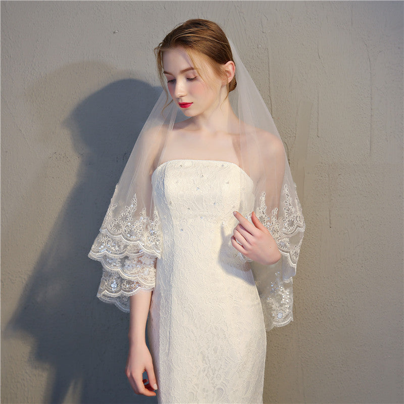 Hair Combed Fine Sequins Lace Headdress