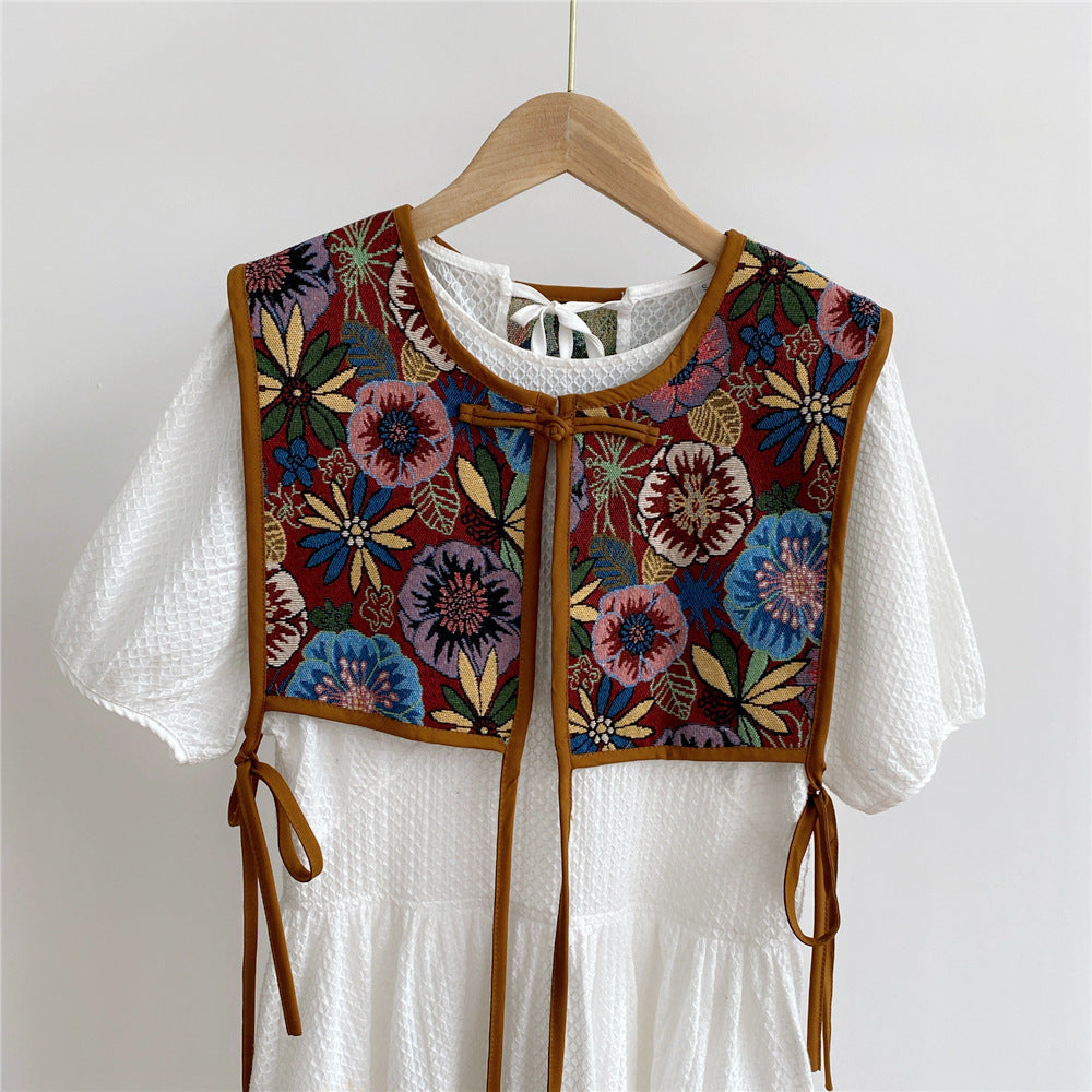 Embroidered Shoulder Scarf Small Shawl Fake Collar