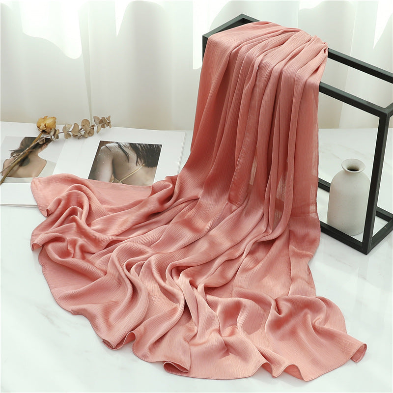Solid Color Silk Scarf Basic All-matching