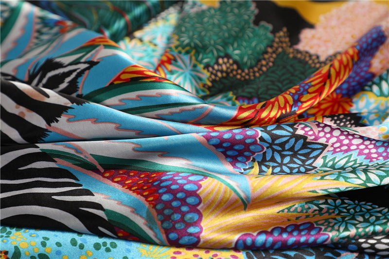 Fashion Jungle Animal Pattern Silk Scarf Autumn And Winter Thin